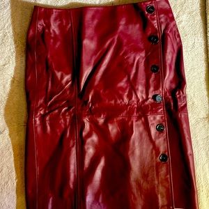 Burgundy Genuine Leather skirt!!